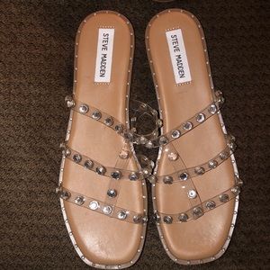 New Steve Madden Clear strap with Studs sandals